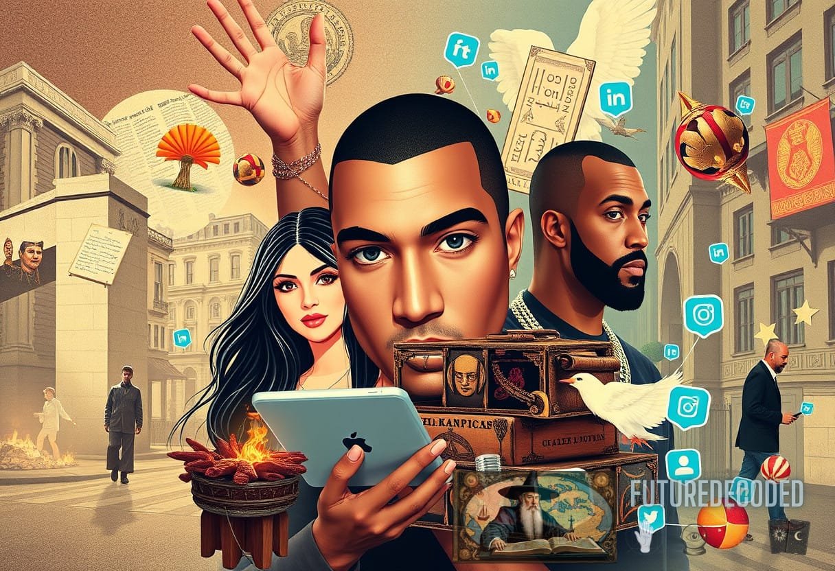 Illustration for section: Pop Culture Phenomena: Figures like Kim Kardashian and Kanye West occasionally reference prophetic t - timeless prophecy analysis